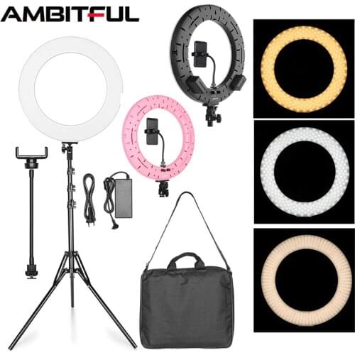 AMBITFUL RL-480 18'' 45cm Dimmable LED Ring Light Lamp 60Ws 3000~6000K 480 LED with Light Stand for Photo Video Lighting Kit