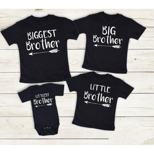 Newborn Baby Jumpsuit Summer Short Sleeve Clothes Shirts for 4 Brothers Matching Brother Shirts 4 Sibling Brother Tshirts