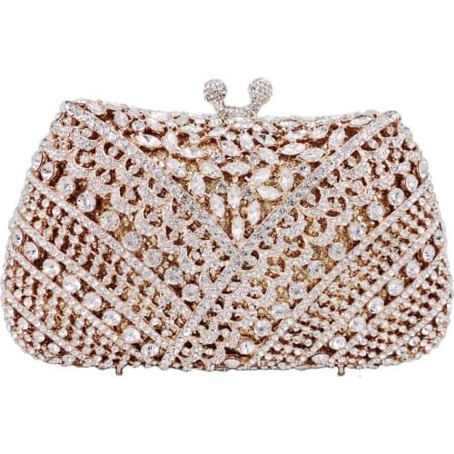 Fashion Box Metal Crystal Evening Bags Women Handbags Wedding Purse Clutch Bags SM96