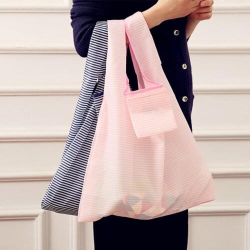 Fashion Printing Foldable Eco-friendly Shopping Bag Tote Pouch Handbags Convenient Large-capacity Reusable Canvas Storage Bags