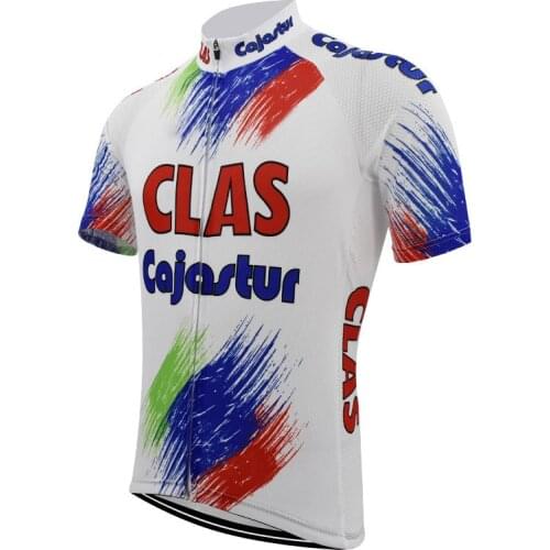 Clas cajastur cycling jerseys men summer short sleeve retro bike wear jersey cycling clothing cycling top