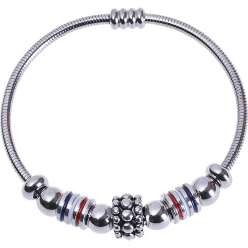 Pan series steel wire spring ring deformable glass bead paint wheel accessories magnet can open stainless steel bracelet