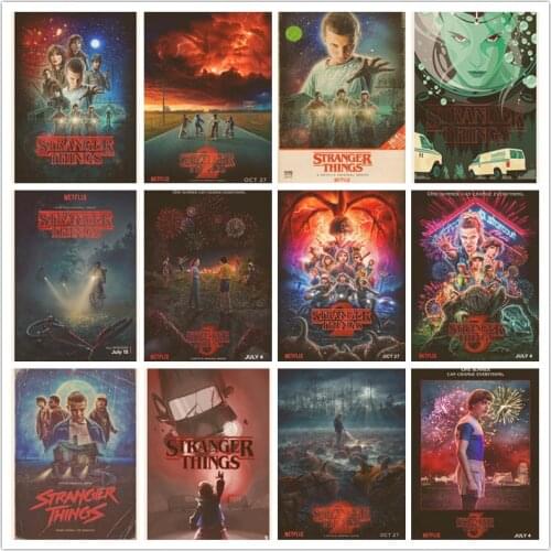 Perfect JL Stranger Things Poster Season 3 1 2 Home Retro Poster Kraft Drawing core Wall stickers GQWY01