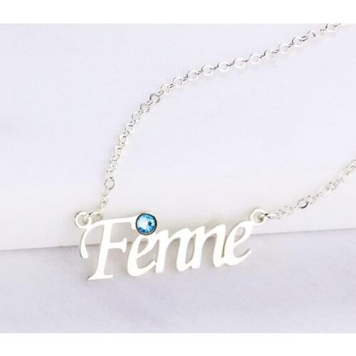 Personalized custom fashion trend stainless steel name with diamond necklace pendant girlfriends holiday gift jewelry