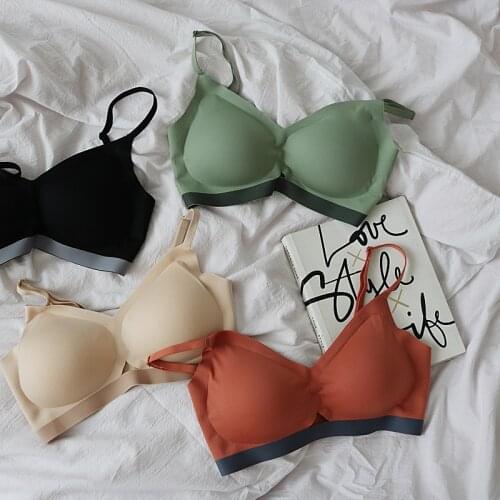 Q-elastic nude latex underwear brushed texture lingerie seamless anti-sagging natural gathering bra 64% nylon 36% spandex