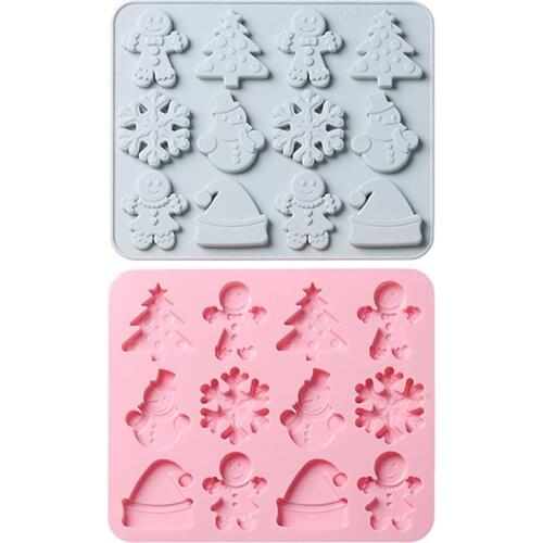 2PCS Christmas Snowflake Pattern Silicone Mold Chocolate Cake Mold Baking Non-Stick And Heat-Resistant Kitchen Handmade Tools