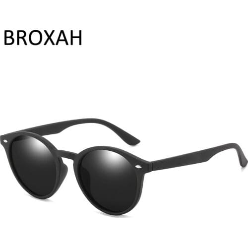 Brand Round Polarized Sunglasses Men PC Frame Black sun glasses for Women Shades Polarized Eyewear