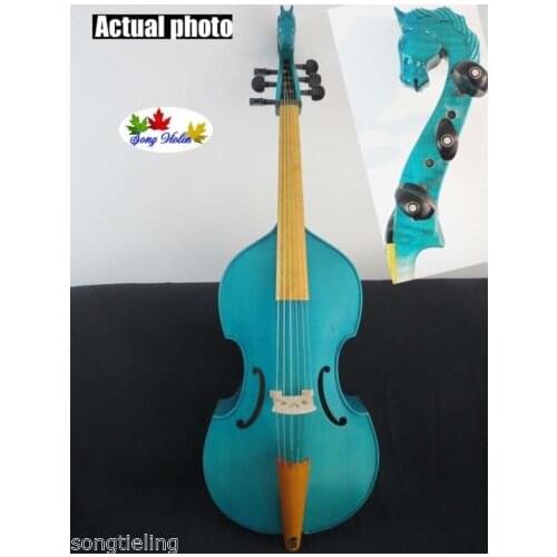 Baroque style blue SONG Brand Maestro 6 strings 27" horses head viola da gamba