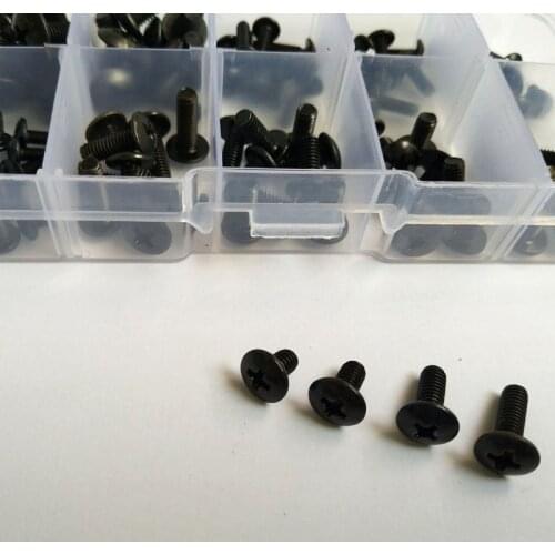 M3 M4 Phillips Screw Truss head Machine Screws Black Sets Assortment Bolts 50PCS