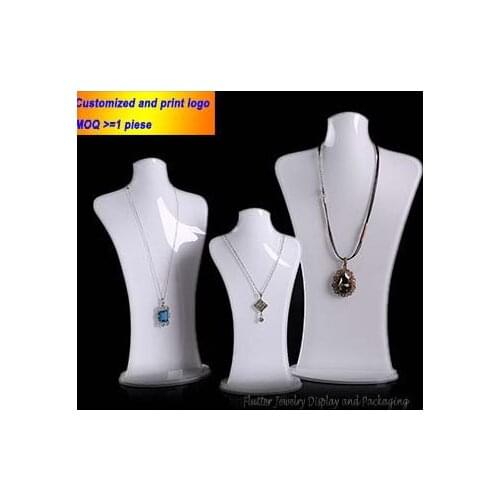 High Grade White Acrylic Necklace Display Mannequin Pendant Holder Necklace Showing Organizer Rack Model Jewelry Case
