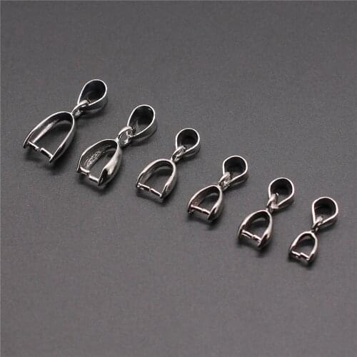 30pcs 4 Colors 6 Size Copper Pendant Clip Clasp Pinch Clip Bail Pendant Connectors Bail Beads Jewelry Findings & Components