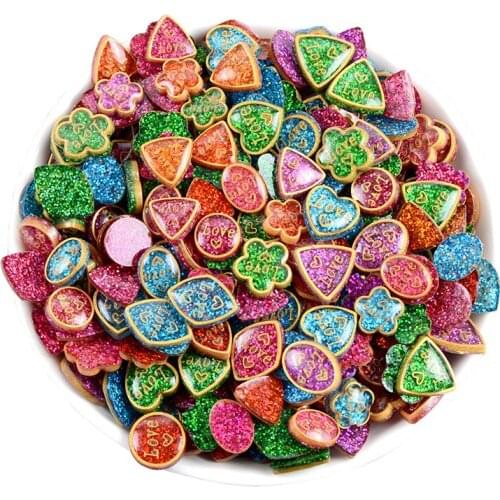 20-100 Pcs Resin Love Diamond Round Sequin Scrapbook DIY Kids Hair Pin Phone Shell Decor Earrings Pendant Jewelry Accessories