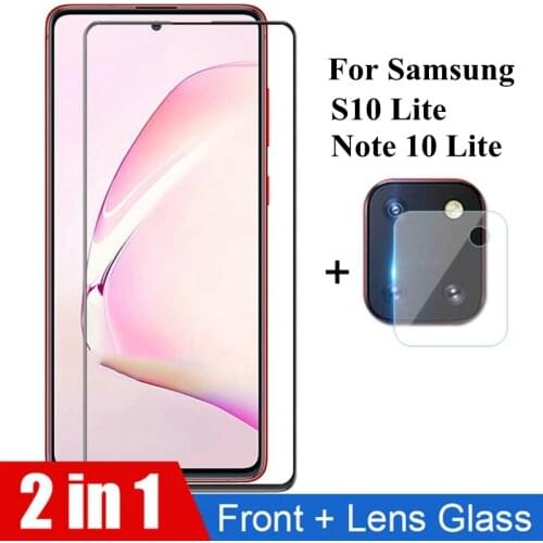 2IN1 Protective Glass for Samsung Galaxy Note 10 lite S10Lite S 10 Screen Protector Camera Lens for Samsung Note10 S10 lite Glas