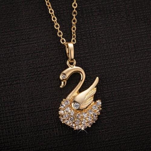 New Fashion Jewelry Cubic Zirconia Swan Elegant Long Charms Necklaces Pendants For Women Kolye Cute style