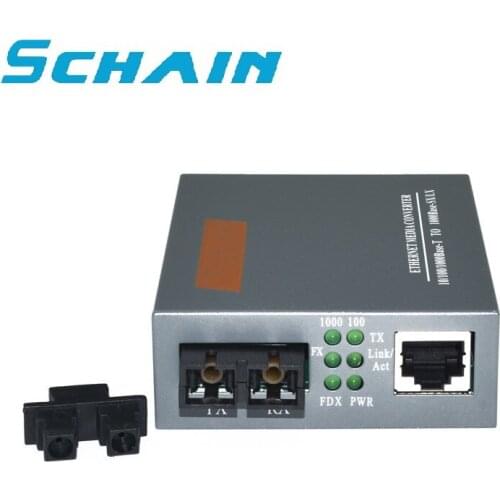 1pair Gigabit Transceiver HTB-GM-03 2KM Multimode Fiber Optic Transceiver Photoelectric Converter 2 SC Interface with RJ45