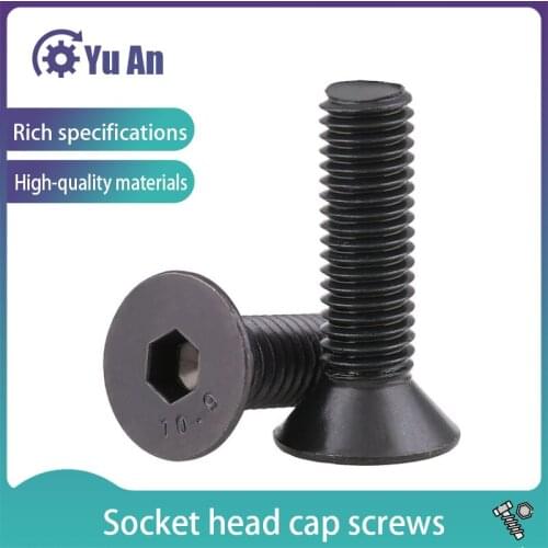 10.9 Level American Flat Head Hexagon Socket Screw UNC Countersunk Head Hex Socket Bolts 4#-40 6#-32 8#-32 5PCS