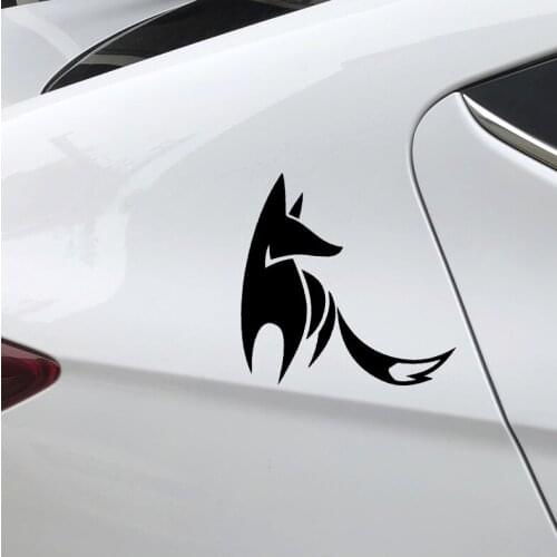 15.6CM*15CM Cunning Fox Cartoon Car Sticker Car Trunk Decorate Vinyl Decal Black/Silver N1143