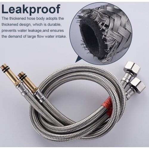2pcs Braided Sink Kitchen Faucet Accessories Shower Flexible Stainless Steel Water Inlet Pipe Mixer Tap Plumbing Hose Bathroom