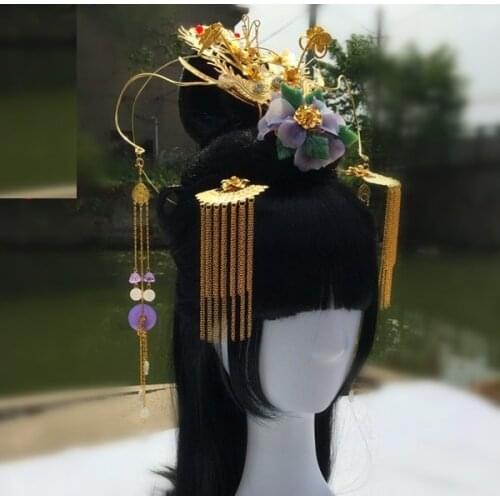 3 designs Xu Hui Princess Hair Tiara Hair Jewelry for TV Play Legend of Chinese Empress Wu Meiniang of Great Tang Dynasty