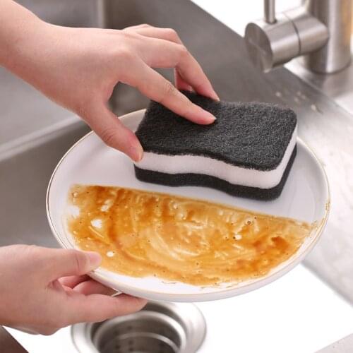 3Pcs/lot Three-layer Imitation Loofah Sponge Wipe Home Plain Decontamination Magic Wipe Kitchen Cleaning Dishwashing Pot Towel
