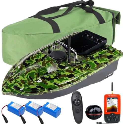 500M Wireless RC Fishing Bait Boat Set Hook/Bait Post 2 Motors Single Hand Control and GPS Fishfinder Set/Bag/Batteries Angling