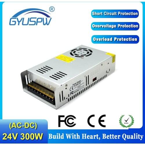 AC 220V to 24V Dc Switching Power Supply 24v 12.5A 300w Power Supply Adjustable power source for 3D Printer equipment CCTV