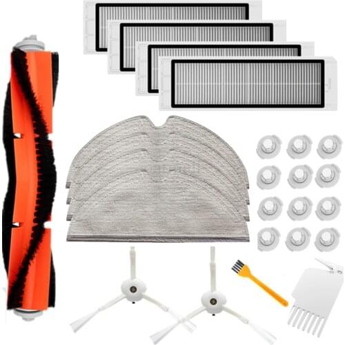 25PCS For XIAOMI MI Roborock S5 Max S50 S51 Xiomi Roborock S6 MaxV Robot Vacuum Cleaner Water Tank Brush Hepa Filter Parts