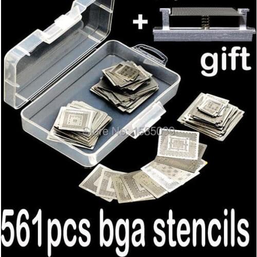 Free shipping New Upgrade 561pcs/set Bga Stencil Bga Reballing Stencil Kit with direct heating reballing station update 545/pcs