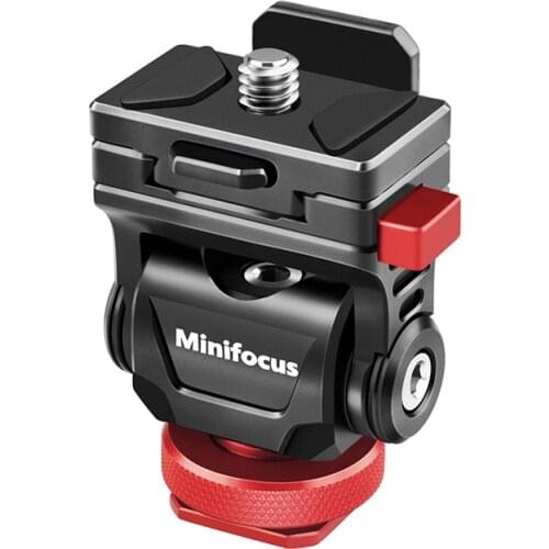 Quick Release Monitor Mount Angle Adjustable Camera Hot Cold Shoe Monitor Bracket 1/4" Slide Plate Video Shooting Accessories