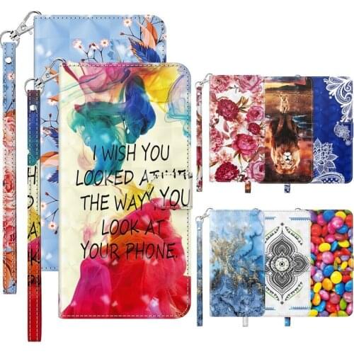 3D Painting Case For Huawei P Smart 2021 Y7A Cover Flip PU Leather Wallet Card Kickstand Shockproof Phone Cases P Smart 2021