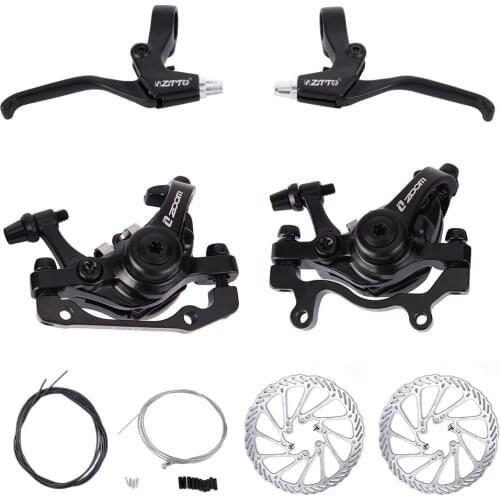 Two Sides Braking Force Mountain Bike Brake Mechanical Caliper Bicycle Disc Brake for MTB Road bike with 160mm Rotor Brake Lever