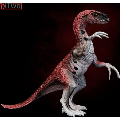 HiTwo Prehistoric Jurassic Dinosaurs World Therizinosaurus Animals Model Action Figures Open Mouth PVC High Quality Toy For Kids