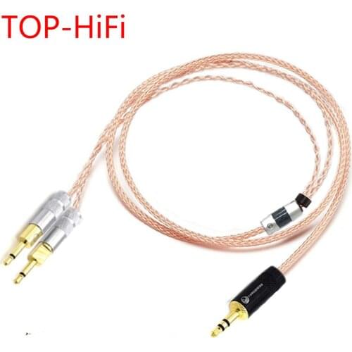 TOP-HiFi 2.5/3.5/4.4mm Balanced Single Crystal Copper Headphone Upgrade Cable for HD700 HD 700 M1060 M1060c Headphones
