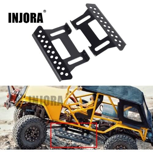 INJORA 2Pcs Metal Pedal Rock Sliders for 1/10 Axial SCX10 RC Crawler Car Parts