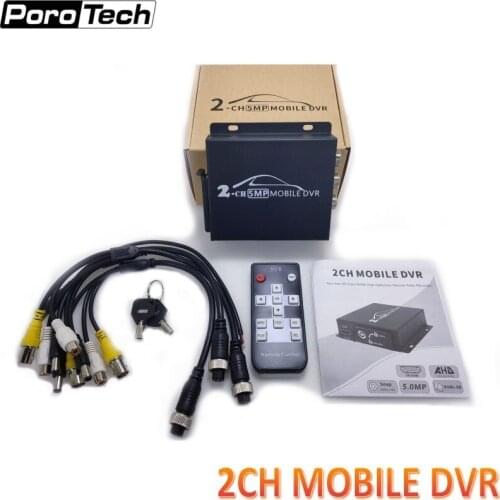 5PCS/LOT 2CH MINI mobile dvr HD 1080P 2 Channel SD DVR support 128GB/CVBS/AHD 5.0MP mini vehicle DVR with remote control