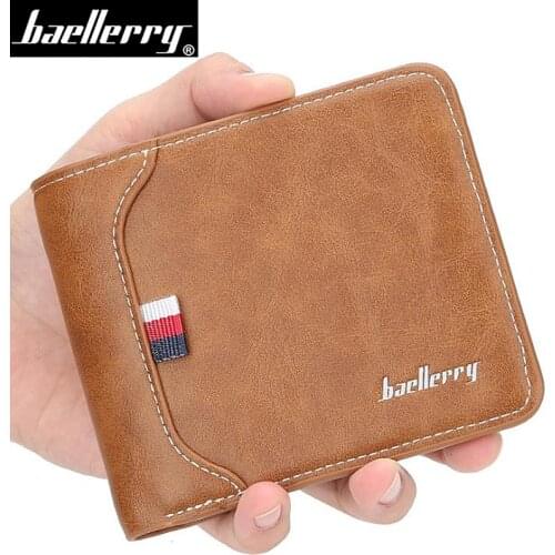 2019 New leather Men Short Wallet Baellerry high quality Male clutch Purse With Card holder coin pocket Quality guarantee