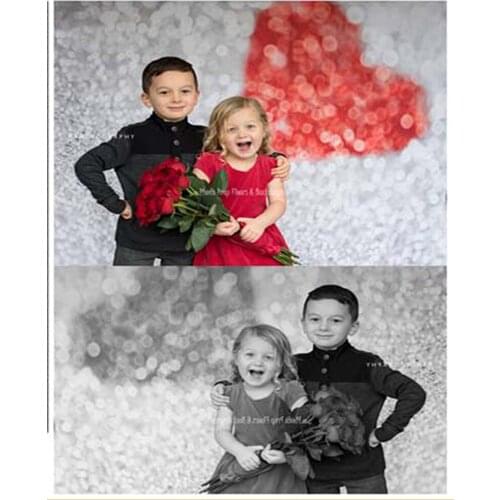 Newest Spark Silver Newborn Baby Backdrops Photography Red Sweetheart Photo Background Cloth Photo Studio Newbron Fotografia