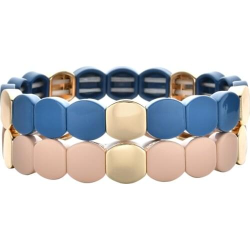 New Fashion Matte Colorful Metal Stone Bead Bracelet Blue Pink String Braiding Couple Bracelets for Men Women Wish Jewelry