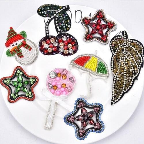 New Style Claw Drill Beads Shoes Flower Five-Pointed Star Christmas Snowman Candy Leaves Cloth Stickers Diy Jewelry Accessories