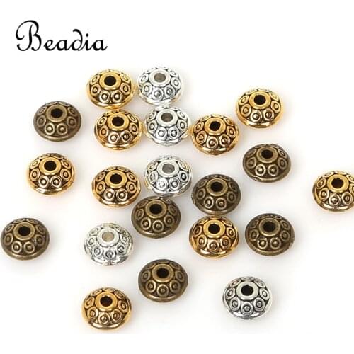 Wholesale 100PCS/LOT Factory Price Mixed Tone Plated Metal Loose Spacer Beads Cone pattern 6mm for Jewelry Making