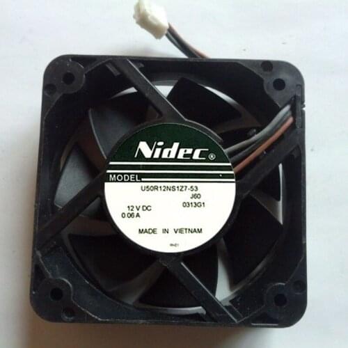 Original NIDEC U50R12NS1Z7-53 J60 50*50*15mm 5015 DC 12V 0.06A 3-Lines Cooling Fan
