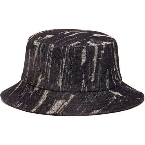 Bucket Hat Reversible Panama Men Women Autumn Summer Sun Beach Wide Brim Denim Hip Hop Holiday Outdoor Accessory