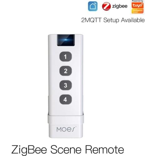Tuya Smart ZigBee Scene Switch 4 Gang Remote Hand-held Zigbee Hub Required No Limit To Control For Smart Home Automation