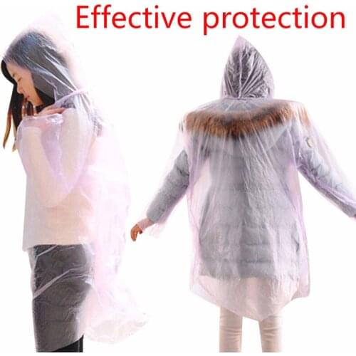 10pcs Fashion Disposable Raincoat Outdoor Hiking Mountain Travel Thicken Adult Transparent Protection Poncho Universal Dropship