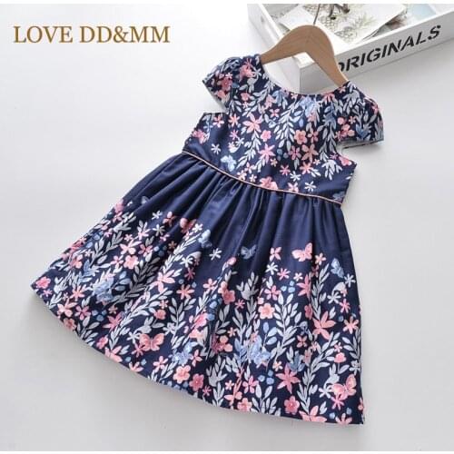 LOVE DD&MM Girls Dresses 2021 Summer New Sweet Baby Party Costumes Sweet Flower Print Dress For Girl 3-8 Years