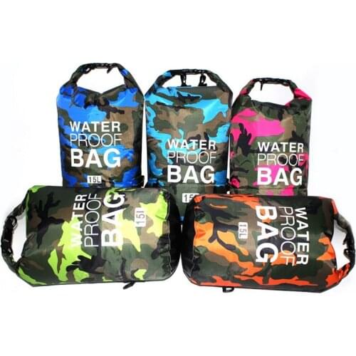 Portable Rafting Diving Dry Bag Sack 2/5/10/15/20/30L Outdoor Camouflage Waterproof PVC Swimming Bags for River Trekking