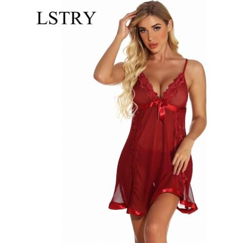 Transparent Sexy Lingerie Porno Costumes Women Lace Plus Size Sex Dress Erotic Night Dress For Sex Sleepwear Underwear Nightgown