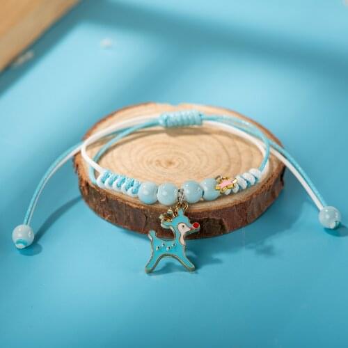 Jungle Series Cute Cartoon Multicolor Pony hand-knitted Bracelet Dropshipping Gift Jewelry #82589