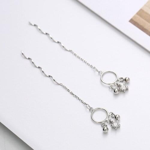 Modern Jewelry Cute Star Geometric Earrings Popular High Quality Zircon Dangle Earrings For Girl Celebration Gifts