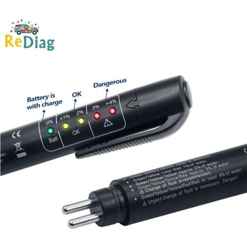 High Quality Tester Car Brake Fluid Tester For Dot3/DOT4 Battery Liquid Digital Testing 5LED Indicator Moisture Water Compact